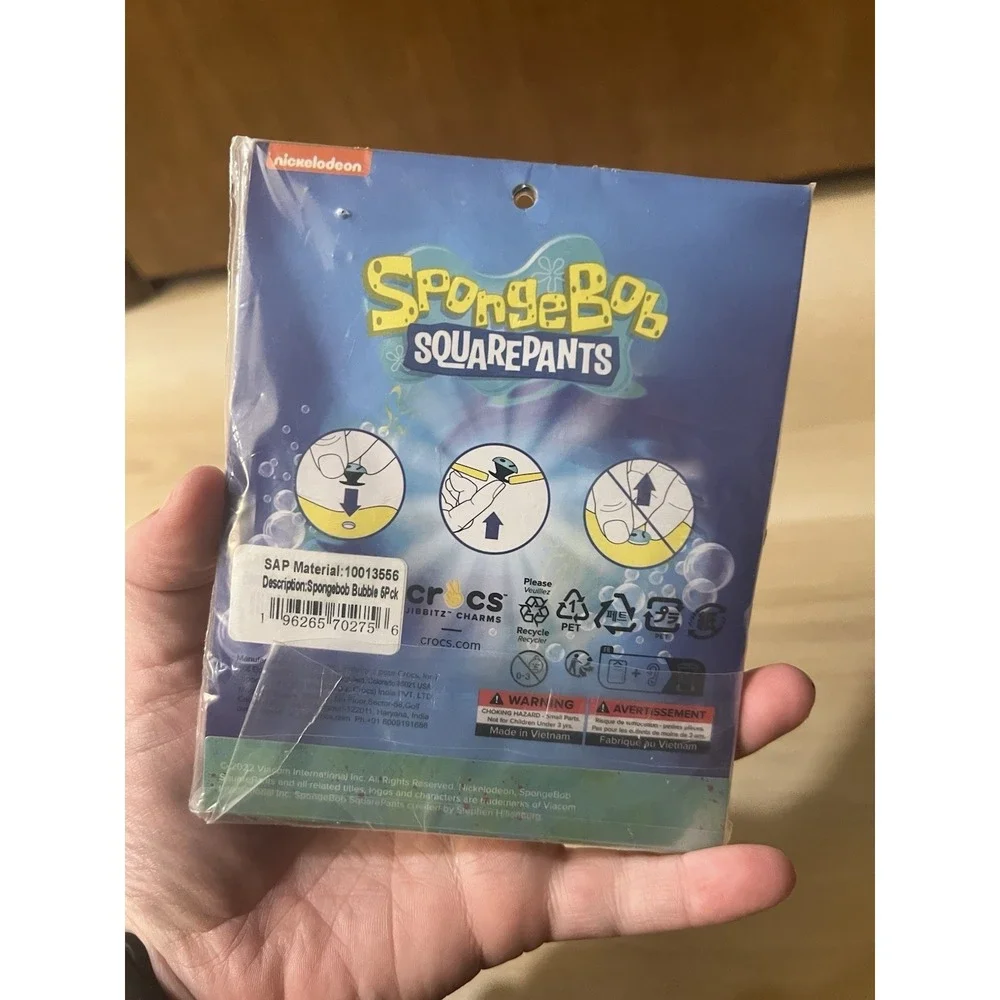 Crocs Jibbitz SpongeBob Squarepants Bubble 5 Pack Shoe Charms